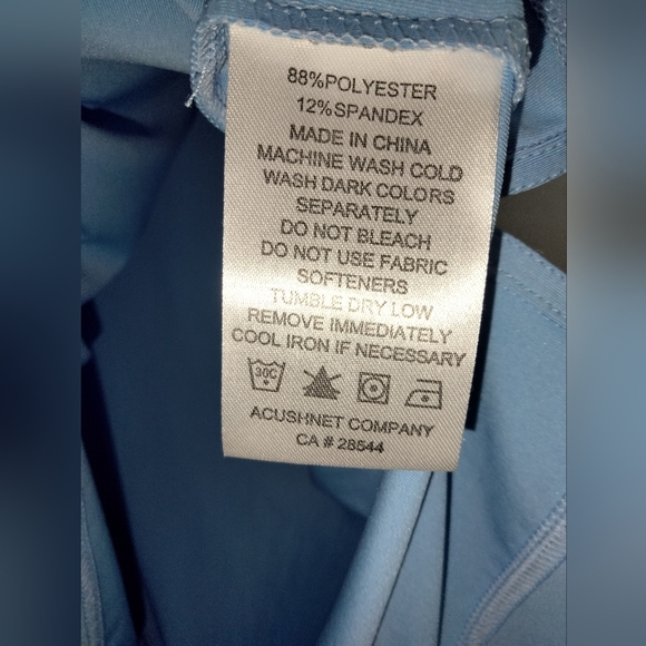 FootJoy (Size M) Men's Sky Blue SS Stretch Blend Button Front Collar Polo Shirt - Picture 7 of 9